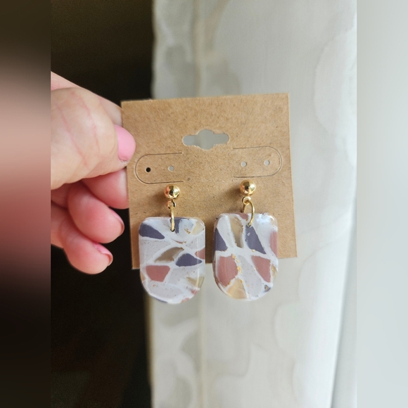 Handmade Polymer Clay Resin Earrings - Picture 1 of 6